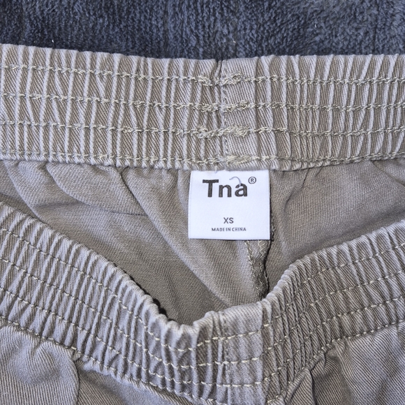 TNA Light Khaki Elastic-Waist Pants - Picture 2 of 3